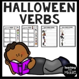 Halloween Verbs Fill-in-the-Blank Matching and Creating Se