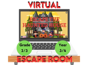 Preview of Halloween Virtual Escape Room for Kids, Digital Haunted House Escape Room for 7-