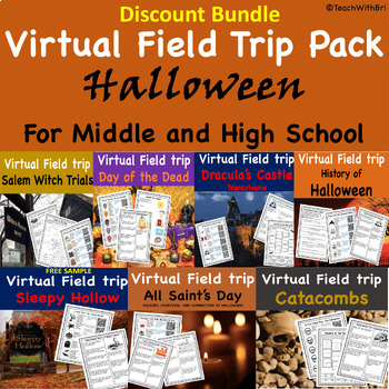 Preview of Halloween Virtual Field Trip Discount Bundle for Middle and High School