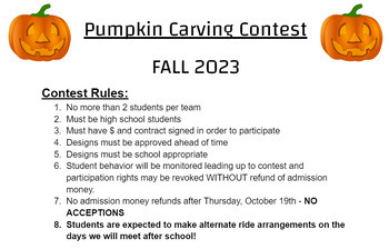 Preview of Halloween: Visual Arts - Pumpkin Carving Lesson Plan & Contest BUNDLE