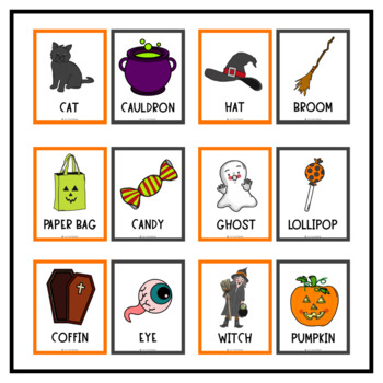 Halloween Vocabulary 30 Flash Cards & Word Wall by The French Scientist