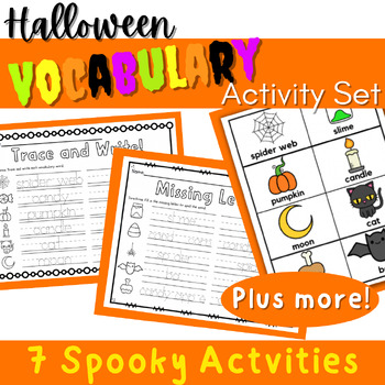 Preview of Halloween Vocabulary Activities - Tracing, Spelling, Writing Templates and More!