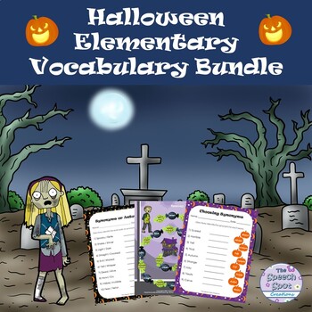 Preview of Halloween Elementary Vocabulary Activity BUNDLE for Speech-Language Therapy