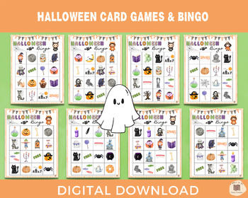 Preview of Halloween Vocabulary Card and Bingo Games