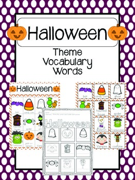 Halloween Vocabulary Cards by The Tutu Teacher | TPT