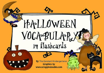 Preview of Halloween Vocabulary Cards with Reading Activity