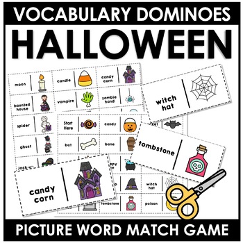 Halloween Domino Game - Matching Activity with words and pictures for ...