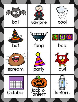 Halloween Vocabulary Flash Cards Grafica di GdiDesign · Creative Fabrica