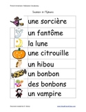 Halloween Vocabulary / Flashcards (FRENCH)