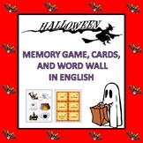 Halloween Vocabulary Memory Game, Cards, and Word Wall (Pr