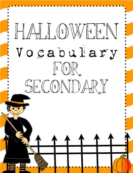 Preview of Halloween Vocabulary Packet for Middle/High School