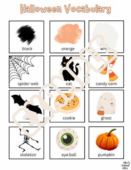 Preview of Halloween Vocabulary, Read, Comprehend, and Write Packet