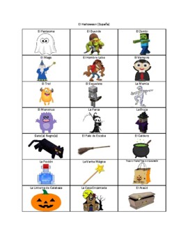 Preview of Halloween Vocabulary (Spain)