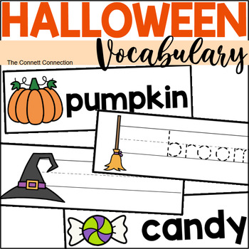 Preview of Halloween Vocabulary and Tracing Cards for Writing Center