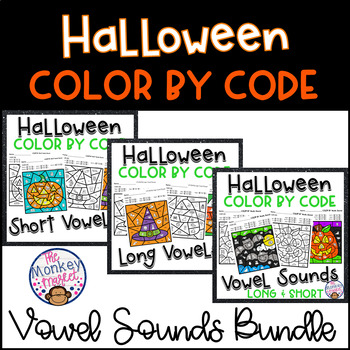 Preview of Halloween Phonics Color by Code Worksheets