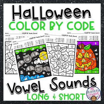 Preview of Halloween Vowel Sounds Color By Code