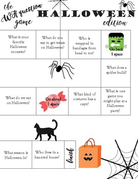 Halloween WH-Question Game (what and who) by Speech Therapy Sheets