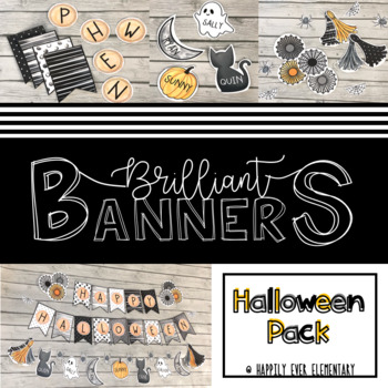 Preview of Halloween Watercolor Brilliant Banner Decor Pack