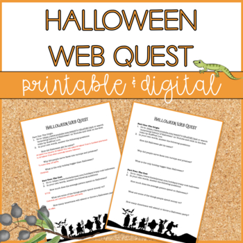 Preview of Halloween | Web Quest | Distance Learning