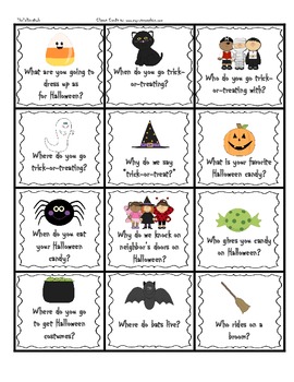 Halloween Wh-Question Cards FREEBIE by TheTalkingOwl | TPT