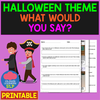 Preview of Halloween What Would You Say? Printable