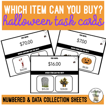 Preview of Halloween Which Item Can I Buy? Task Cards