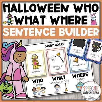 Preview of Halloween Who What Where Sentence Builder