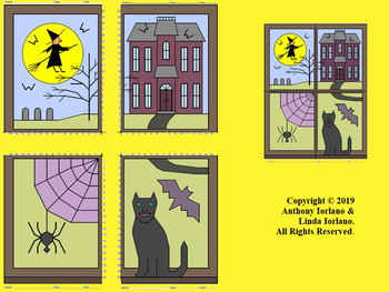 Preview of Halloween Window Mystery Picture               (One Quadrant and Four Quadrants)
