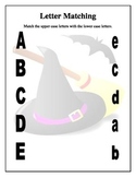Halloween Witch ABC Letter Matching Worksheets