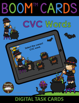 Preview of Halloween Witch CVC Words BOOM Cards™
