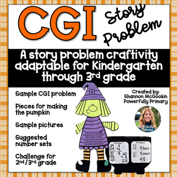 Preview of Halloween Witch Craftivity | CGI Word Problem | Story Problem