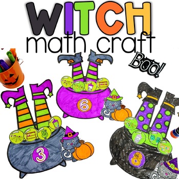 Preview of Halloween Witch Math Craft | Fall Crafts Subitizing Numbers 1 to 10 Kindergarten