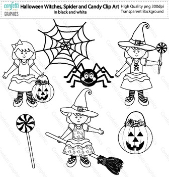 halloween pictures black and white witches