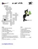 Halloween Witches crossword w/vocab. pictures & Spanish tr