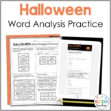 Halloween Word Analysis Worksheets (SOL 4.4) Print and Digital