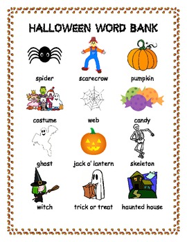 Preview of Halloween Word Bank