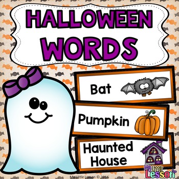 Halloween Word Cards by My Little Lesson | Teachers Pay Teachers