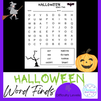 Preview of Halloween Word Finds