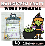 Halloween Word Problem October Craft, Math Story Problem F