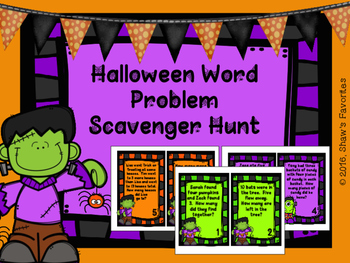 Preview of Halloween Word Problem Scavenger Hunt