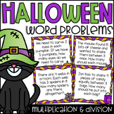 Halloween Word Problem Task Cards - Multiplication and Division