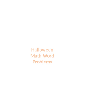 Preview of Halloween Word Problems