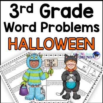 Preview of Halloween Word Problems Math Practice 3rd Grade Common Core