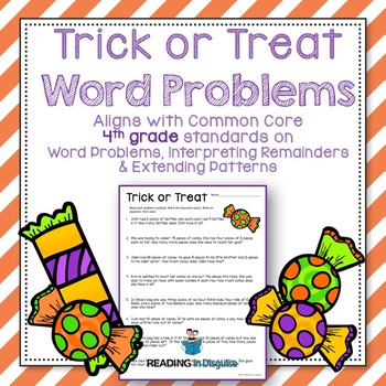 Preview of Halloween Word Problems: 4th Grade