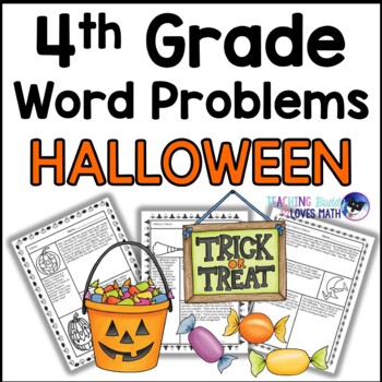 Preview of Halloween Word Problems Math Practice 4th Grade Common Core