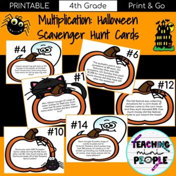 Preview of Halloween Word Problems 4th Grade Multiplication