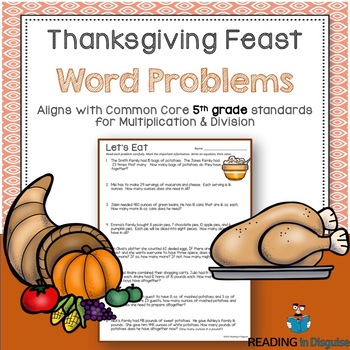 Preview of Thanksgiving Word Problems: 5th Grade
