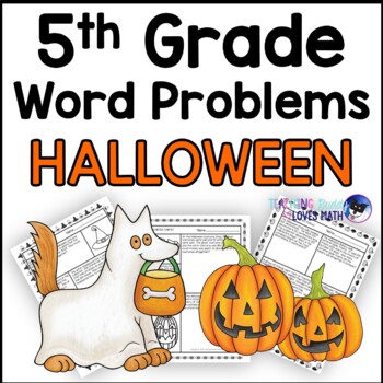 Preview of Halloween Word Problems Math Practice 5th Grade Common Core