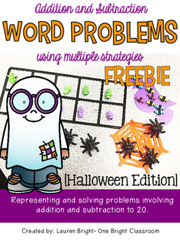 Preview of Halloween Word Problems- FREEBIE- Addition and Subtraction to 20