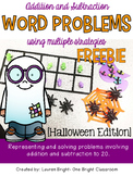 Halloween Word Problems- FREEBIE- Addition and Subtraction to 20
